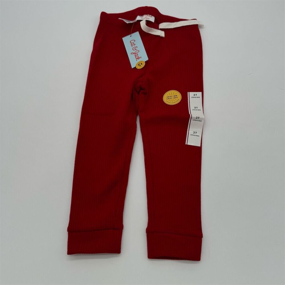Cat & Jack Girls Red Leggings Size 3T Casual All Seasons